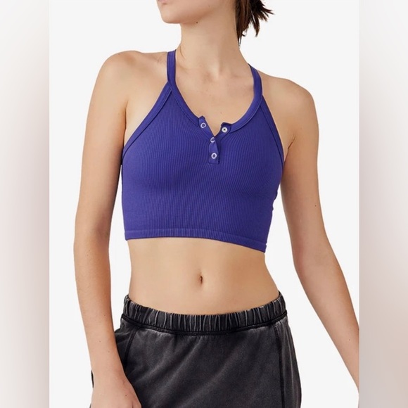 NWT Free People FP Movement Free Throw Henley Top - Picture 1 of 9